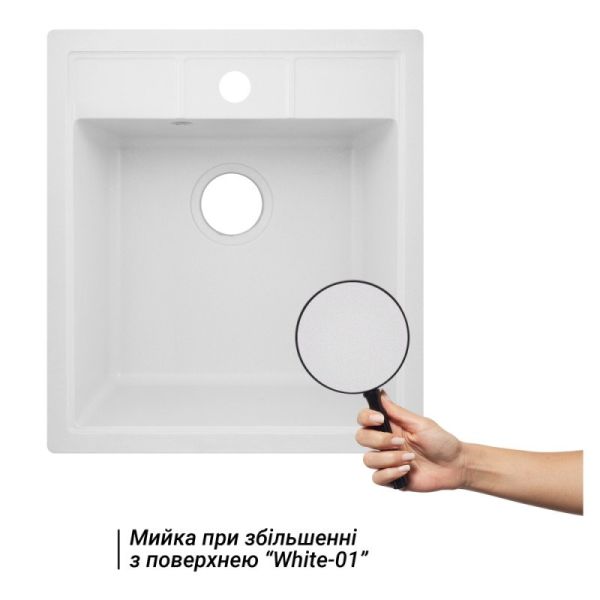 Кухонна мийка Lidz 460х515/200 WHI-01 (LIDZWHI01460515200)