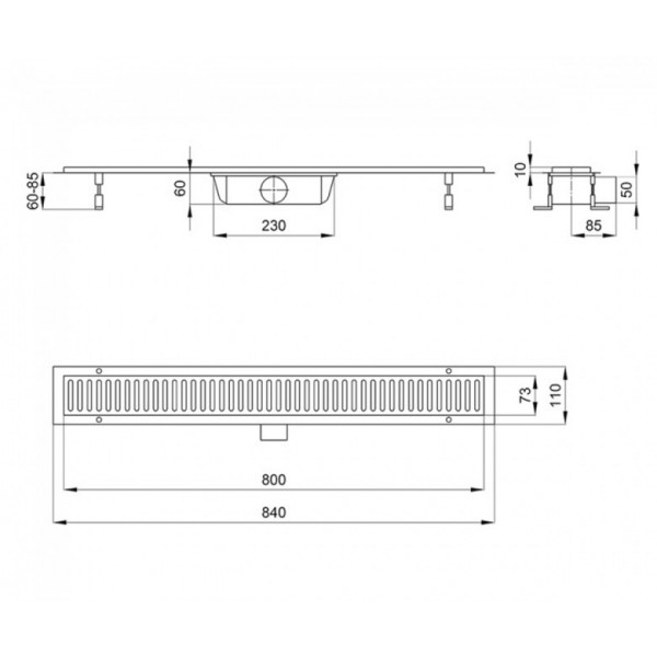 Трап Q-tap Dry FA304-800 800х73