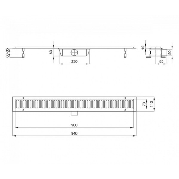 Трап Q-tap Dry FA304-900 900х73