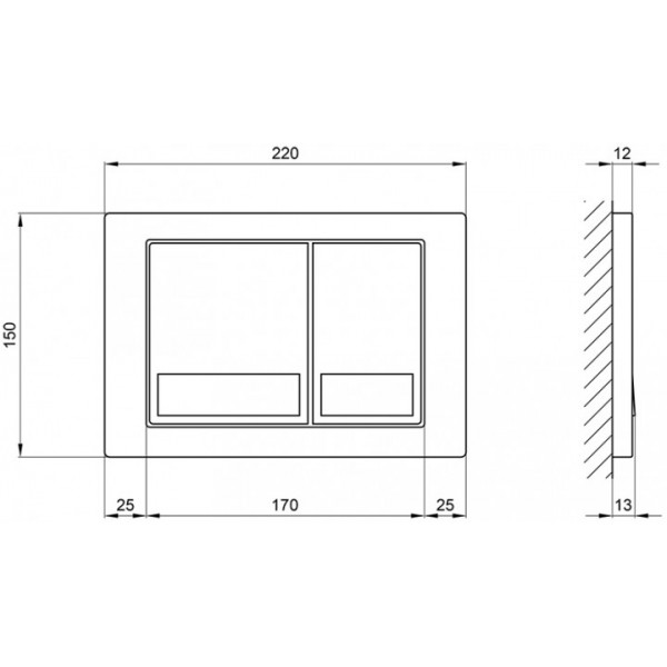 Кнопка для змиву Qtap Nest QT0111M06028CRM