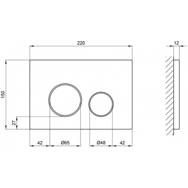 Кнопка для змиву Qtap Nest QT0111M11V1146MB