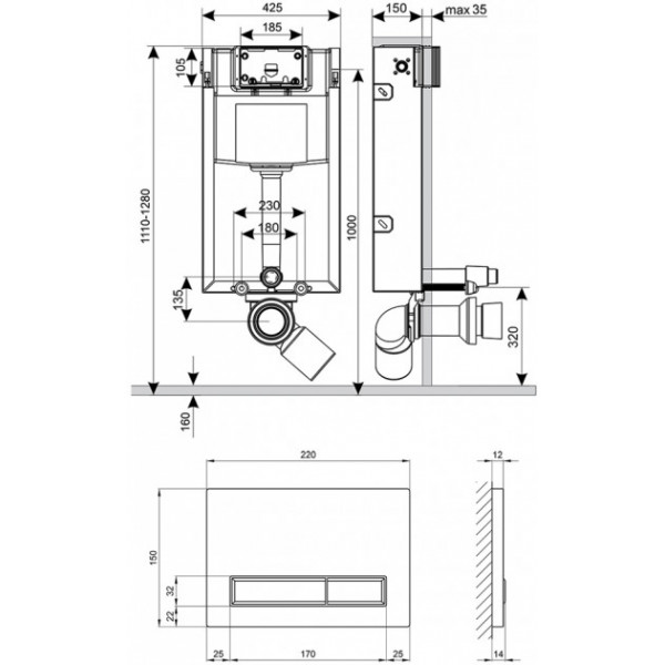 Інсталяція Qtap Nest ST + панель QT0133M425M08381CRM