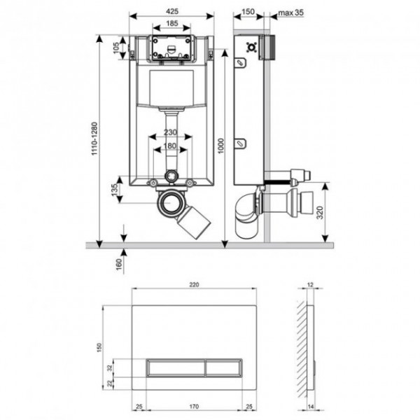 Інсталяція Qtap Nest ST + панель QT0133M425M08V1091MB