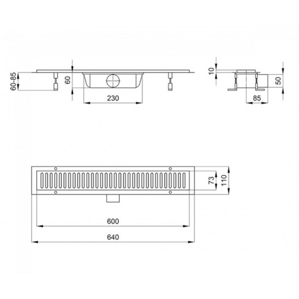 Трап Q-tap Dry FF304-600MBLA 600х73
