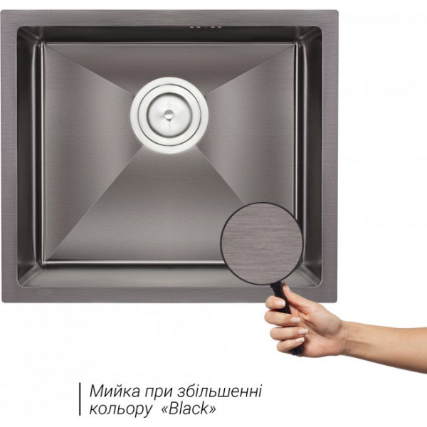 Кухонна мийка Qtap D4843BL 2.7/1.0 мм (QTD4843BLPVD2710)