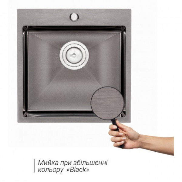 Кухонна мийка Qtap D5050BL 2.7/1.0 мм (QTD5050BLPVD10)