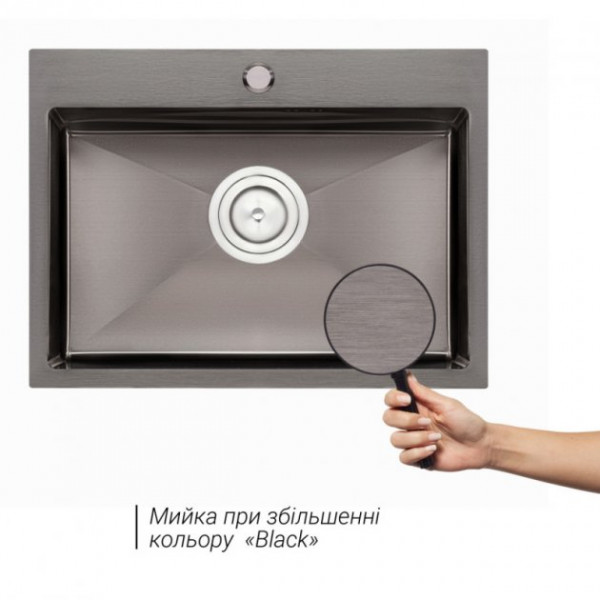 Кухонна мийка Qtap D5843BL 2.7/1.0 мм (QTD5843BLPVD10)