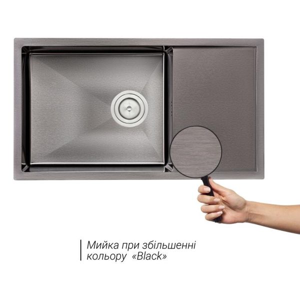 Кухонна мийка Qtap D7844BL 3.0/1.2 мм (QTD7844BLPVD12)