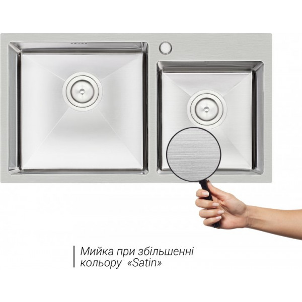 Кухонна мийка Qtap S7843 2.7/1.0 мм (QTS784310)