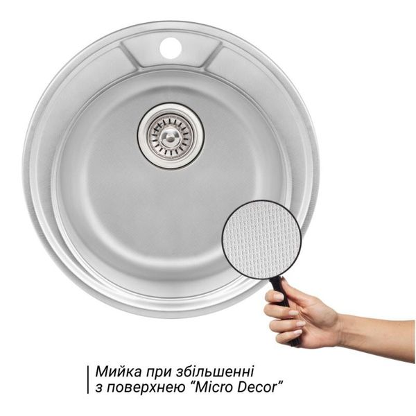 Кухонна мийка Qtap D490 Micro Decor 0,8 мм (QTD490MICDEC08)
