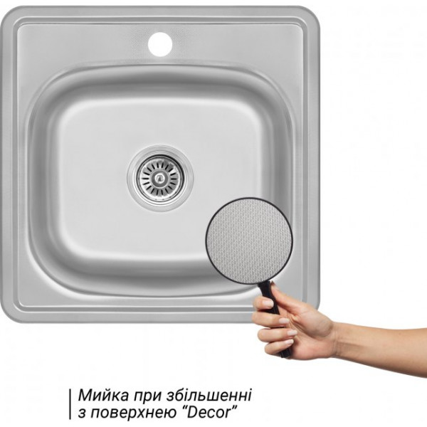 Кухонна мийка Lidz 4848 Decor 0,6 мм (LIDZ4848DEC06)