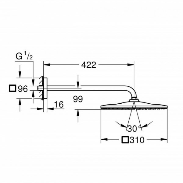 Grohe Rainshower Mono Cube 310 26563000