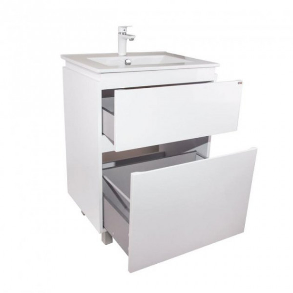 Комплект Qtap Albatross 605х825х460 White тумба підлогова + раковина