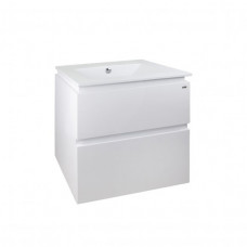 Комплект Qtap Albatross 605х725х460 White тумба підвісна + раковина