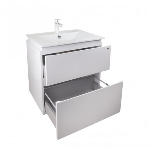 Комплект Qtap Albatross 605х725х460 White тумба підвісна + раковина