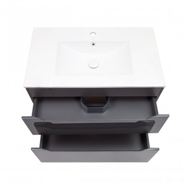 Комплект Qtap Scorpio 810х585х460 Graphite тумба підвісна + раковина