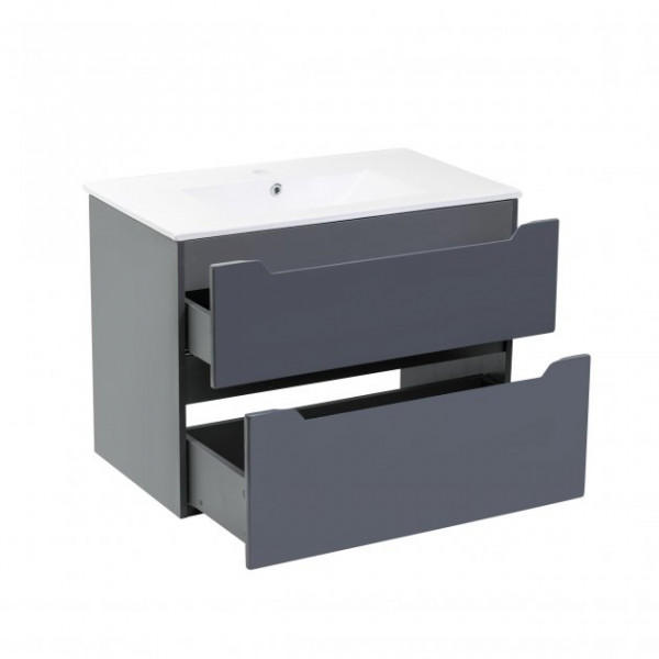 Комплект Qtap Scorpio 810х585х460 Graphite тумба підвісна + раковина