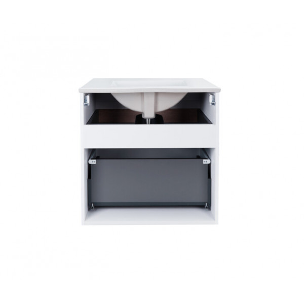 Комплект Qtap Virgo 600х580х437 White/Whitish oak тумба підвісна + раковина
