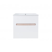 Комплект Qtap Virgo 700х580х437 White/Whitish oak тумба підвісна + раковина
