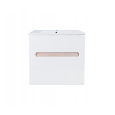 Комплект Qtap Virgo 700х580х437 White/Whitish oak тумба підвісна + раковина