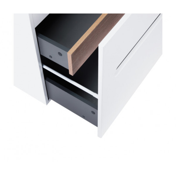 Комплект Qtap Virgo 700х580х437 White/Whitish oak тумба підвісна + раковина