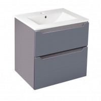 Комплект Qtap Scorpio 605х585х460 Graphite тумба підвісна + раковина