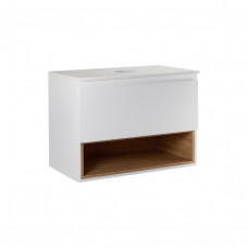 Тумба підвісна Qtap Robin 800х476х437 White/Whitish oak зі стільницею QT1379TPН8001WWO QT1379TPН80