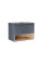 Тумба підвісна Qtap Robin 700х476х437 Graphite/Whitish oak зі стільницею QT1379TPН7002GWO