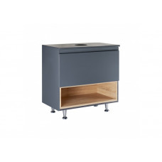 Тумба підлогова Qtap Robin 700х616х437 Graphite/Whitish oak зі стільницею QT1380TNН7002GWO