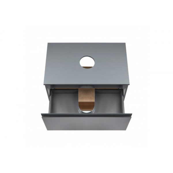 Тумба підлогова Qtap Robin 700х616х437 Graphite/Whitish oak зі стільницею QT1380TNН7002GWO