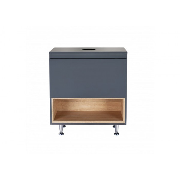 Тумба підлогова Qtap Robin 700х616х437 Graphite/Whitish oak зі стільницею QT1380TNН7002GWO