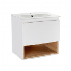 Комплект Qtap Robin 700х580х437 White/Whitish oak тумба підвісна + раковина