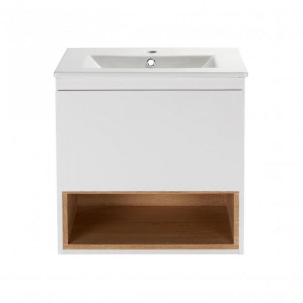 Комплект Qtap Robin 700х580х437 White/Whitish oak тумба підвісна + раковина