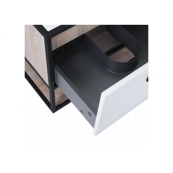 Тумба подвесная Qtap Taurus 800х476х469 White/Whitish oak со столешницей QT2479TPT803WWO QT2479TPT80