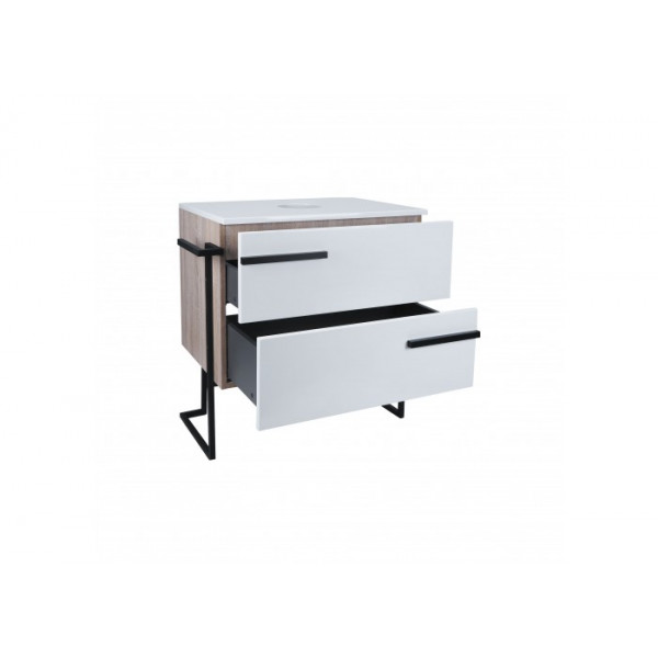Тумба підлогова Qtap Taurus 800х616х437 White/Whitish oak зі стільницею QT2480TNT803WWO QT2480TNT803