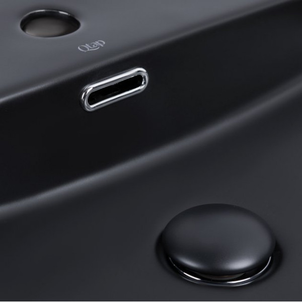 Раковина для ванної Qtap Nando LT 500х420х120 Matt black з донним клапаном QT12112173SMBMB QT12112173SMBMB 40167
