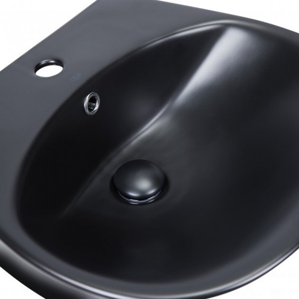 Раковина для ванної Qtap Virgo 550х430х400 Matt black з донним клапаном QT1811037GMB QT1811037GMB 40173
