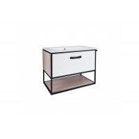 Комплект Qtap Taurus 700х580х437 White/Whitish oak тумба підвісна + раковина