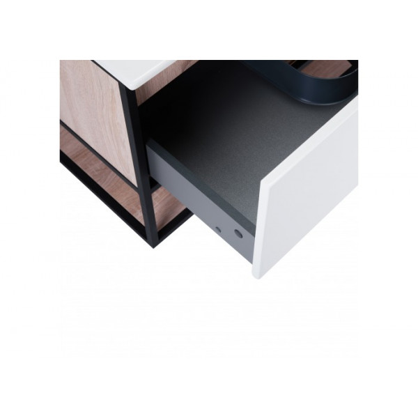 Комплект Qtap Taurus 800х580х437 White/Whitish oak тумба підвісна + раковина