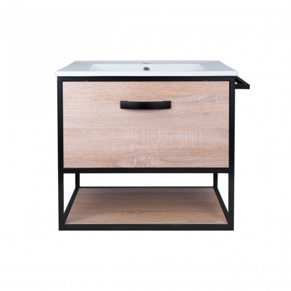 Комплект Qtap Taurus 700х580х437 Whitish oak тумба підвісна + раковина