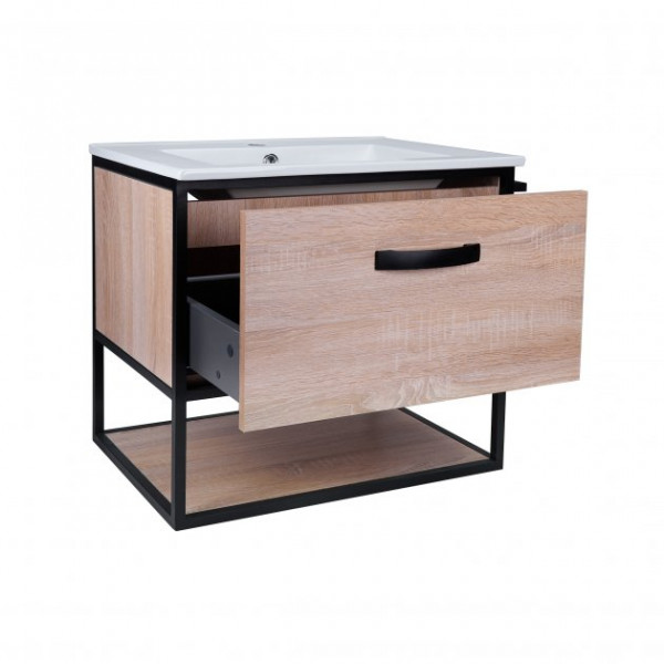 Комплект Qtap Taurus 700х580х437 Whitish oak тумба підвісна + раковина