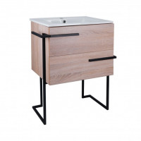 Комплект Qtap Taurus 600х800х437 Whitish oak тумба підлогова + раковина