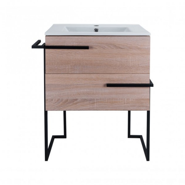Комплект Qtap Taurus 700х800х437 Whitish oak тумба підлогова + раковина