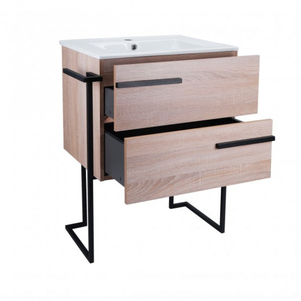 Комплект Qtap Taurus 700х800х437 Whitish oak тумба підлогова + раковина