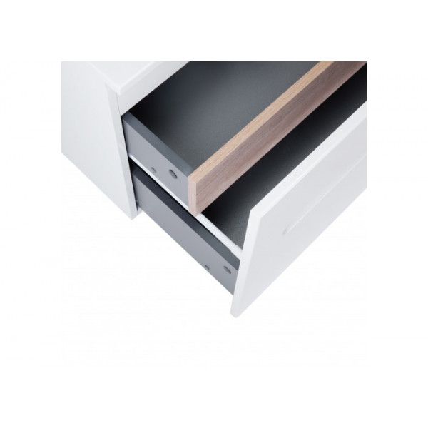 Тумба підвісна Qtap Virgo 800х476х469 White/Whitish oak зі стільницею QT1879TPА801WWO QT1879TPА801WW