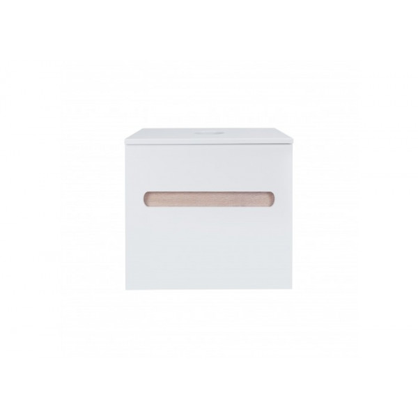 Тумба підвісна Qtap Virgo 800х476х469 White/Whitish oak зі стільницею QT1879TPА801WWO QT1879TPА801WW