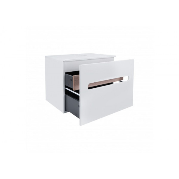 Тумба підвісна Qtap Virgo 800х476х469 White/Whitish oak зі стільницею QT1879TPА801WWO QT1879TPА801WW