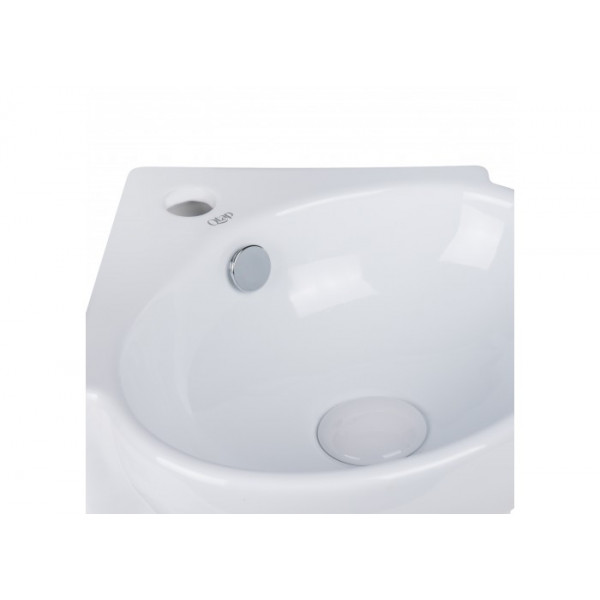 Раковина для ванної Qtap Leo 390x365x130 White з донним клапаном QT11115010W QT11115010W 37748