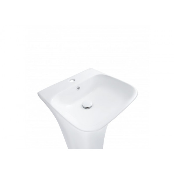 Раковина для ванної Qtap Crow 450x435x835 White з донним клапаном QT0511G315W QT0511G315W 37749