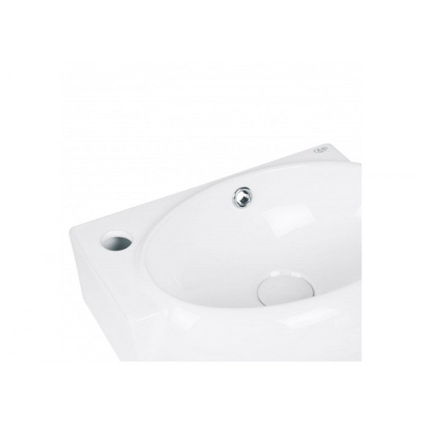 Раковина для ванної Qtap Leo 390x365x130 White з донним клапаном QT11115010W QT11115010W 37748